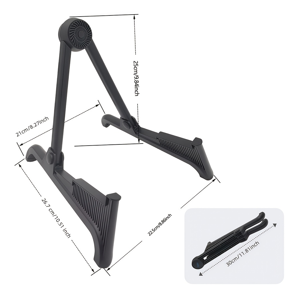 TEMU Support de Guitare Pliable et Réglable Type A, Support de Sol Pliable, Adapté pour Guitare Acoustique, Basse, Guitare Électrique, Ukulélé,