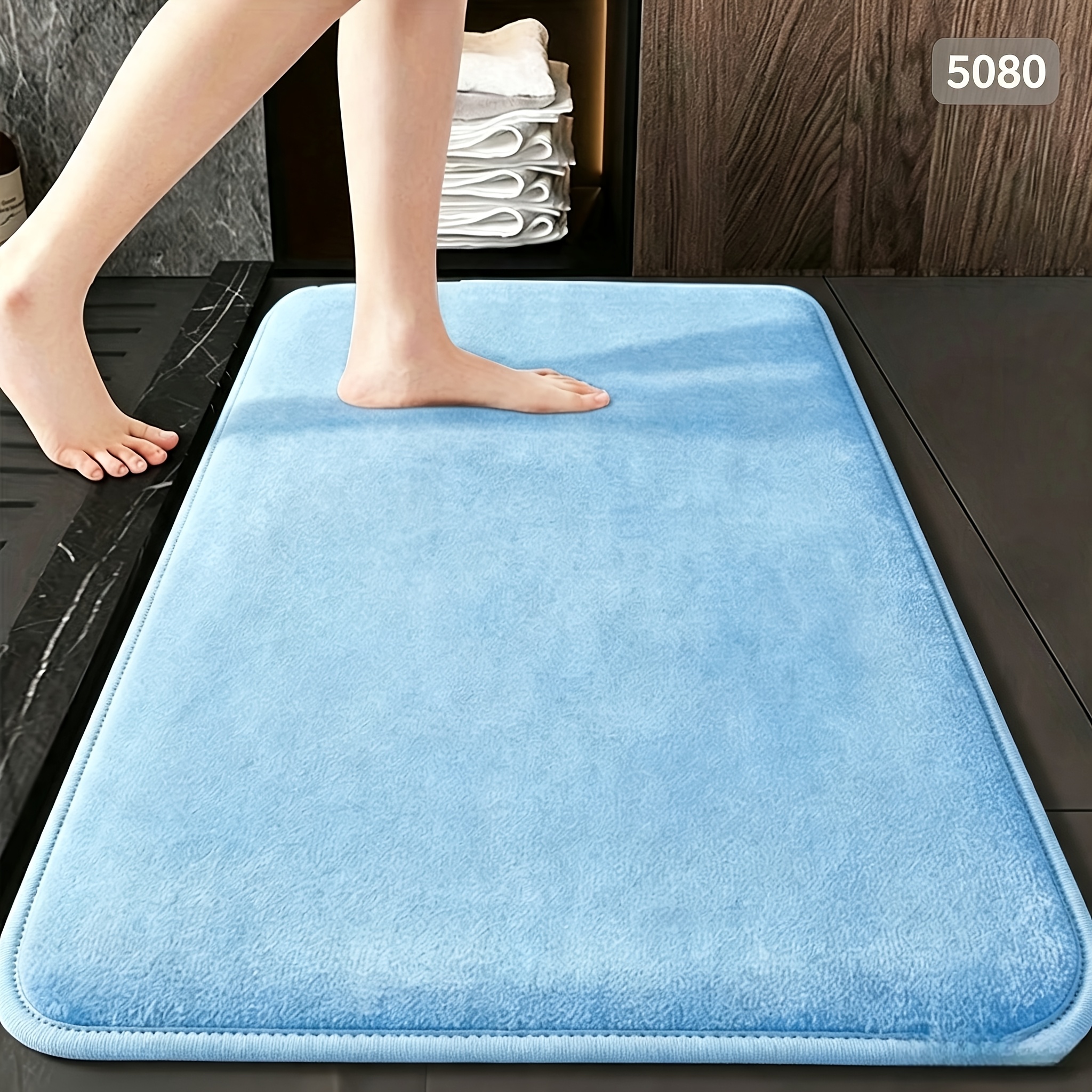 Quick-absorbing Washable Memory Foam Bath Mat, Soft and Comfortable