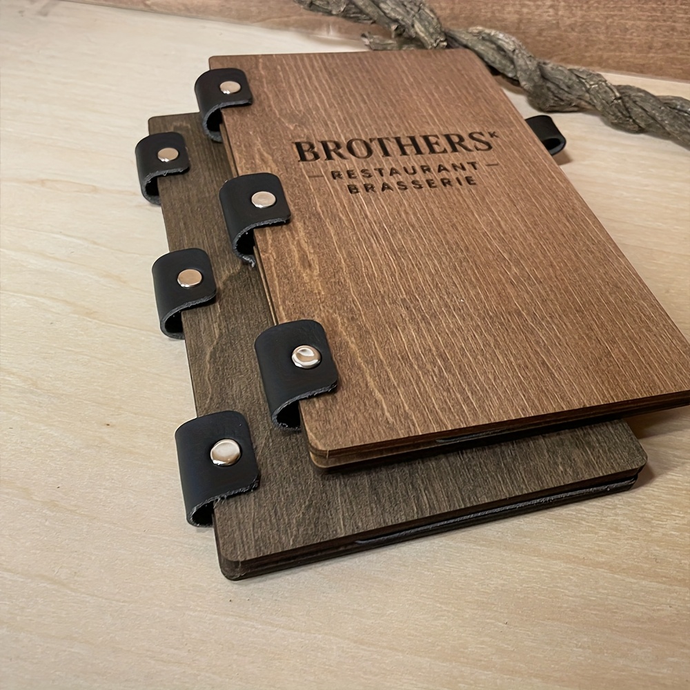 TEMU Porta Assegni Personalizzato in Legno con Incisione - Porta Assegni Elegante per Hotel, Ristoranti e , Slot Integrato per Penna, Costruzione