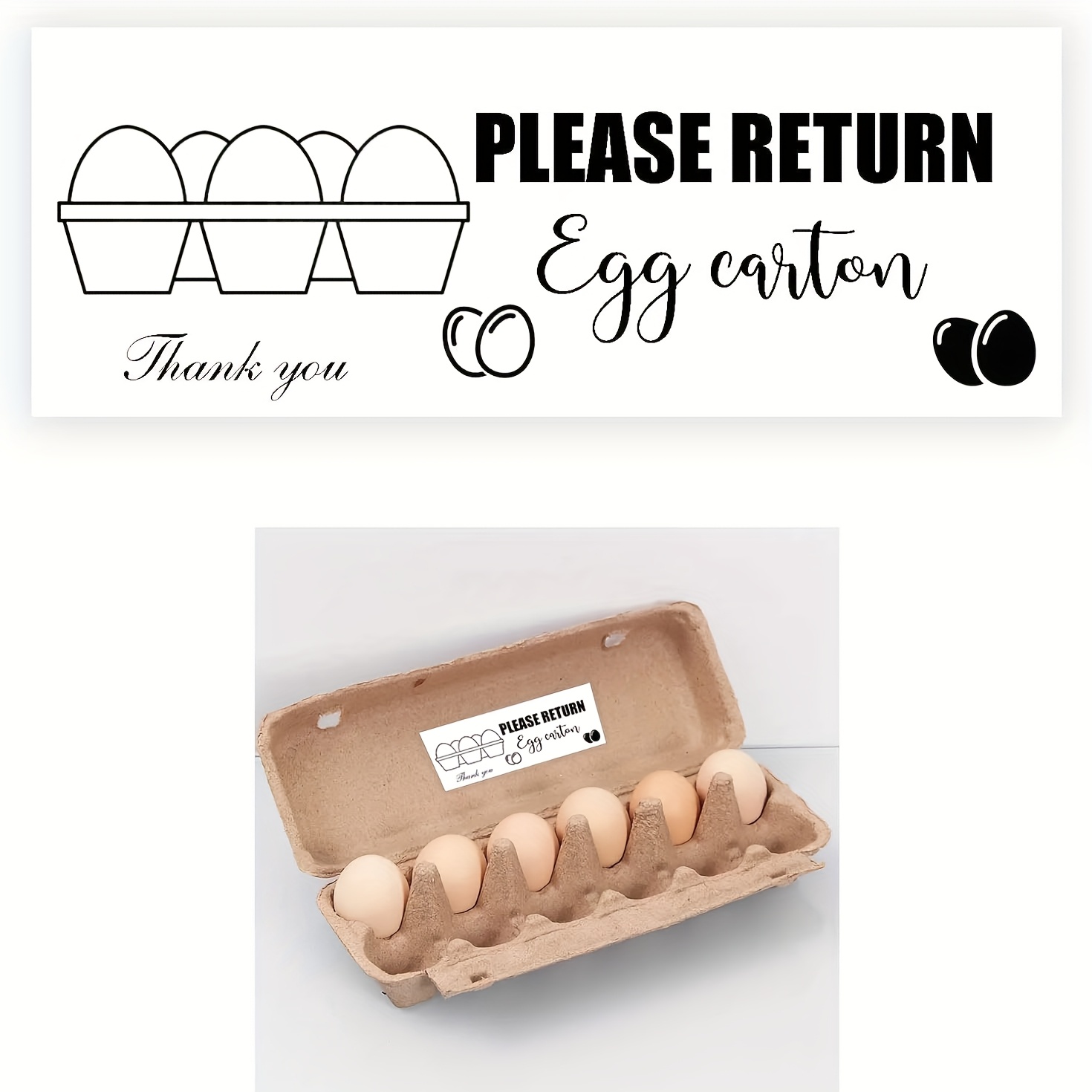 500pcs Egg Carton Labels - 1x2.65 Inch, , '' Design With Heart & Egg Illustrations, Plastic Egg Packaging Stickers And Retailers