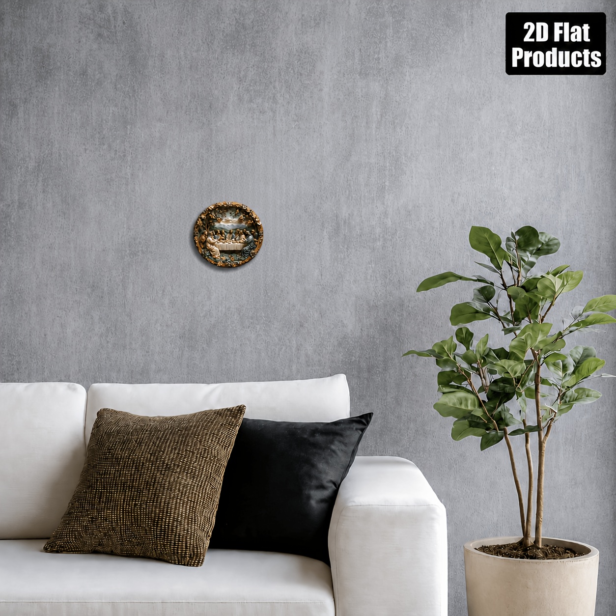 TEMU 2d Flat Printed Wooden Vintage Style "" Round Wall Art - 8x8 Inches, Multi-functional Home Decor, Suitable For Living Room, Office, Bar, Cafe |