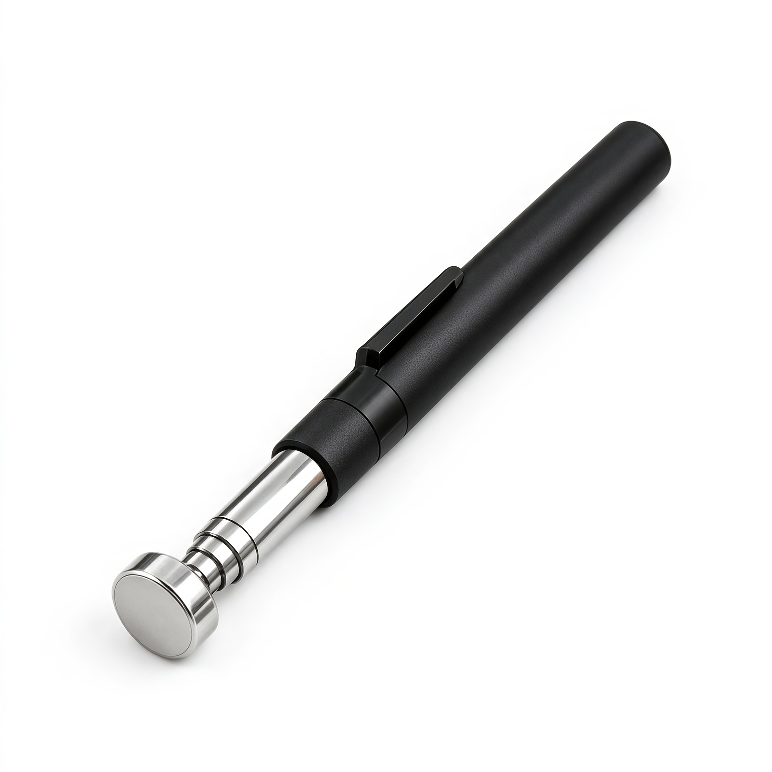 TEMU 8-pound Black Retractable Magnetic Rod, 8-pound Strong Magnet Tool, Magnetic Sweeping Stick, Dark Blue Non-slip Handle With , For Storage, Folds