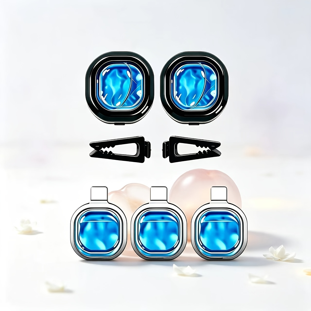 TEMU 5pcs Car Aromatherapy Air Conditioner Air Vent Clips Advanced Car Interior Decoration Ornaments Mild Flavor Wooden Fragrance Essential Oil A Of