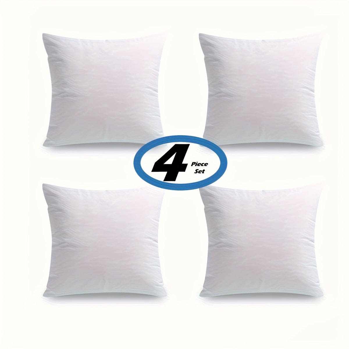 TEMU 4pcs, Sofa - Bed - Garden Cushion - White Pillow Core, Anti-allergy 100% Microfiber Filling, For Christmas - Halloween Cushion, Restaurant Chair