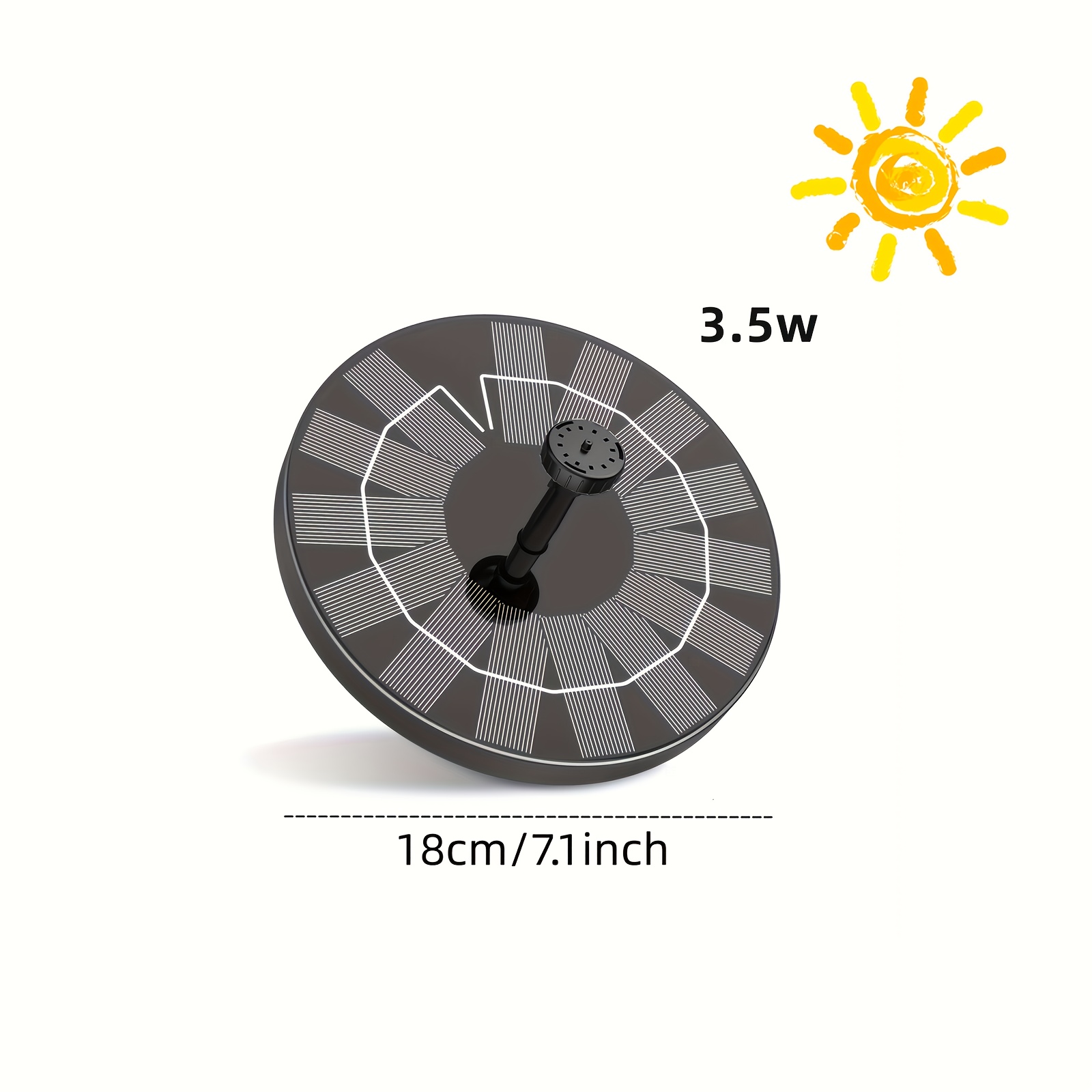 E-shop 1 Stück Solarbrunnen, Solarbrunnen Vogelbadpumpe, Tragbare Schwimmende Solarbrunnenpumpe, Unabhängige Schwimmende Solar-Trinkwasserpumpe 1W-3.5W