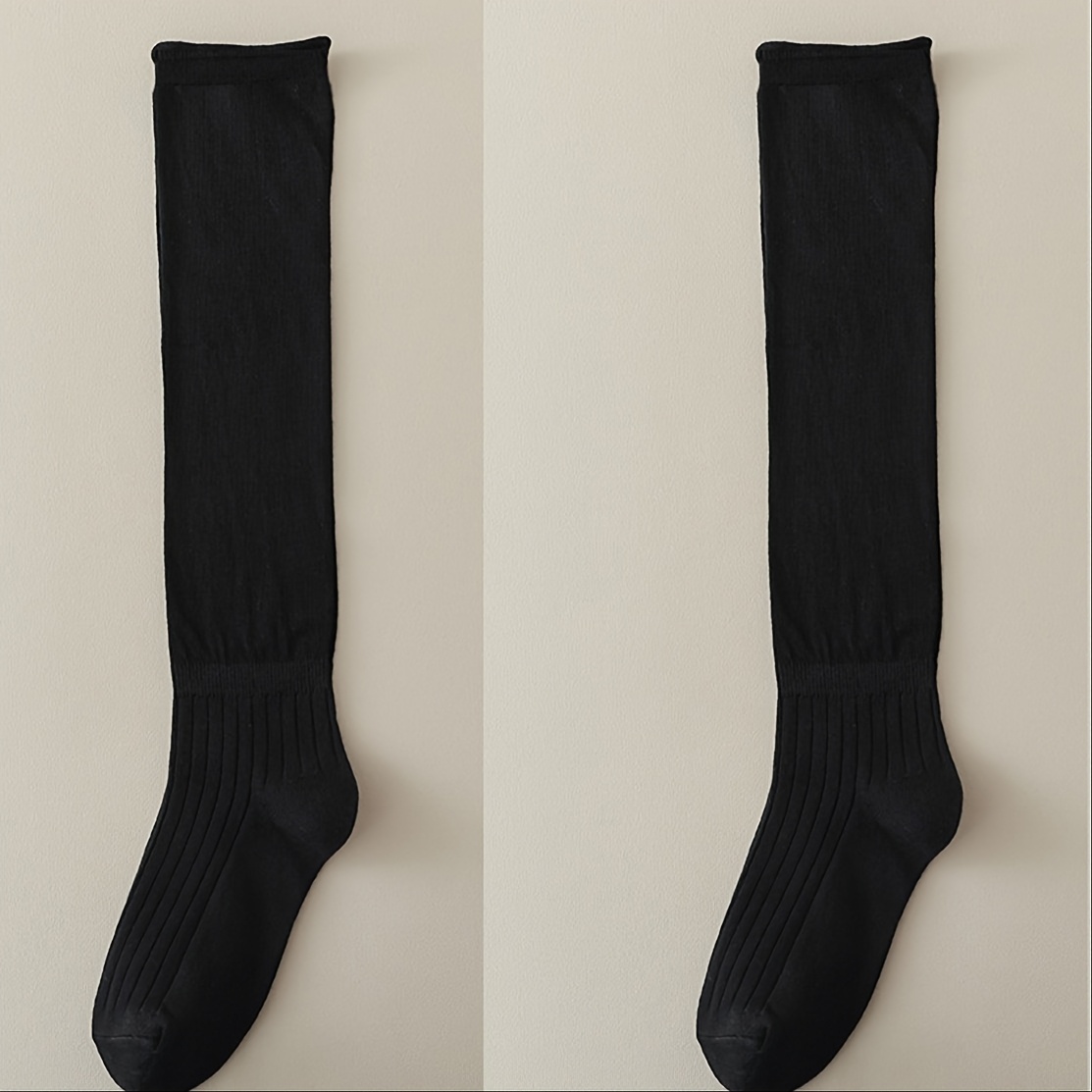 TEMU 1 Pair Of Slouchy Thigh-high Socks, Summer Thin Style, Over-the-calf Non-slip Socks For Spring And Autumn, Suitable For Wearing With Boots Or