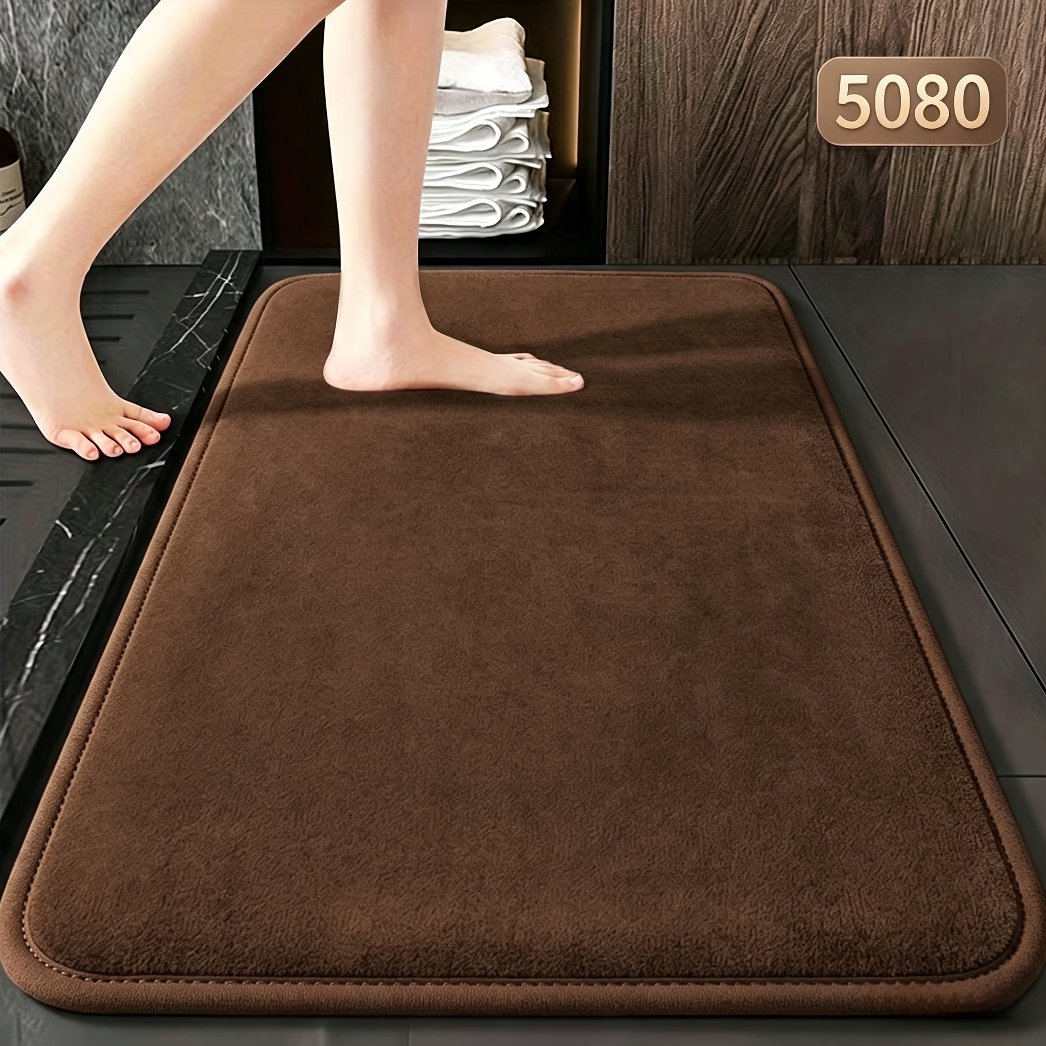 Quick-absorbing Washable Memory Foam Bath Mat, Soft and Comfortable