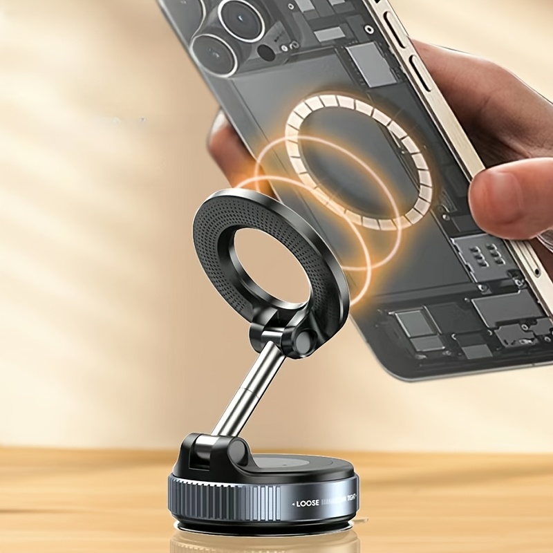 Portable Vacuum Magnetic Nano Gel Phone Holder, Portable Travel Car Mount, Foldable with Adjustable 360°