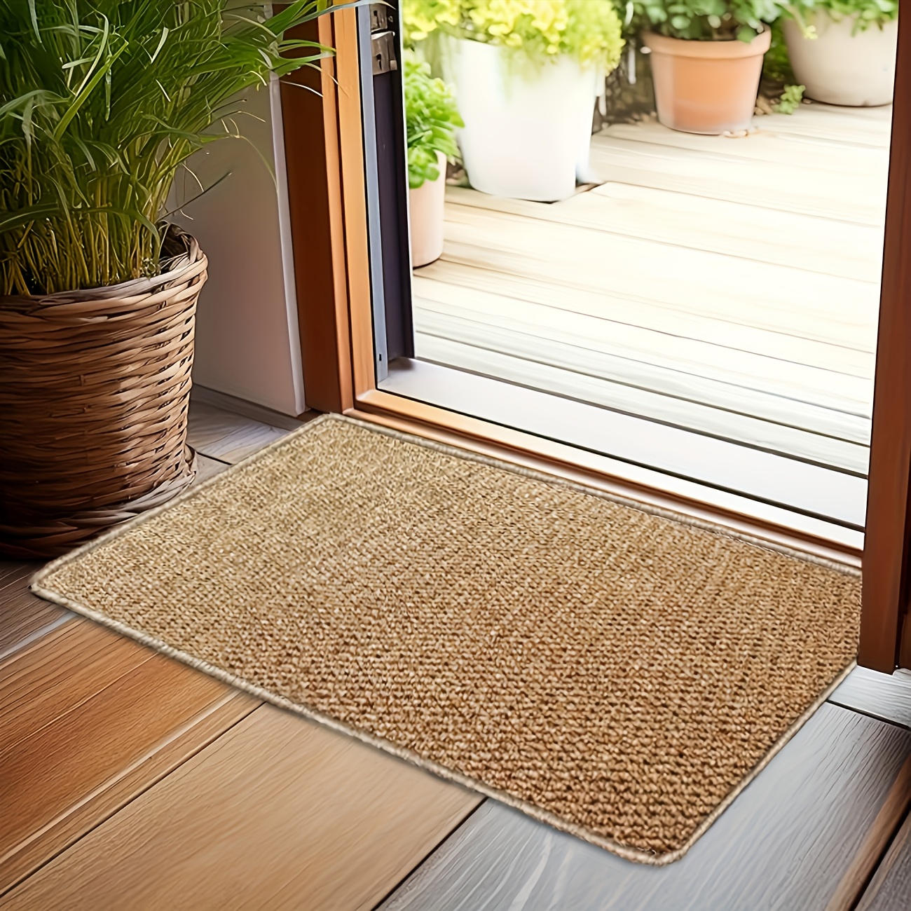 TEMU Paillasson d'entrée antidérapant ananas, 1 pièce - Surface texturée, fibre de polyester 100 % durable, lavage à uniquement, plusieurs tailles