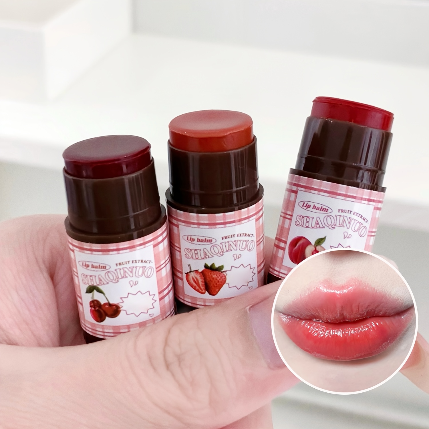 Image of 3pcs, Small 1 Stick, Colored Lip Balm, Moisturizing Lipstick, Create Natural Makeup, Creamy Lip Balm, Valentine's Day Gift With Plant Squalane