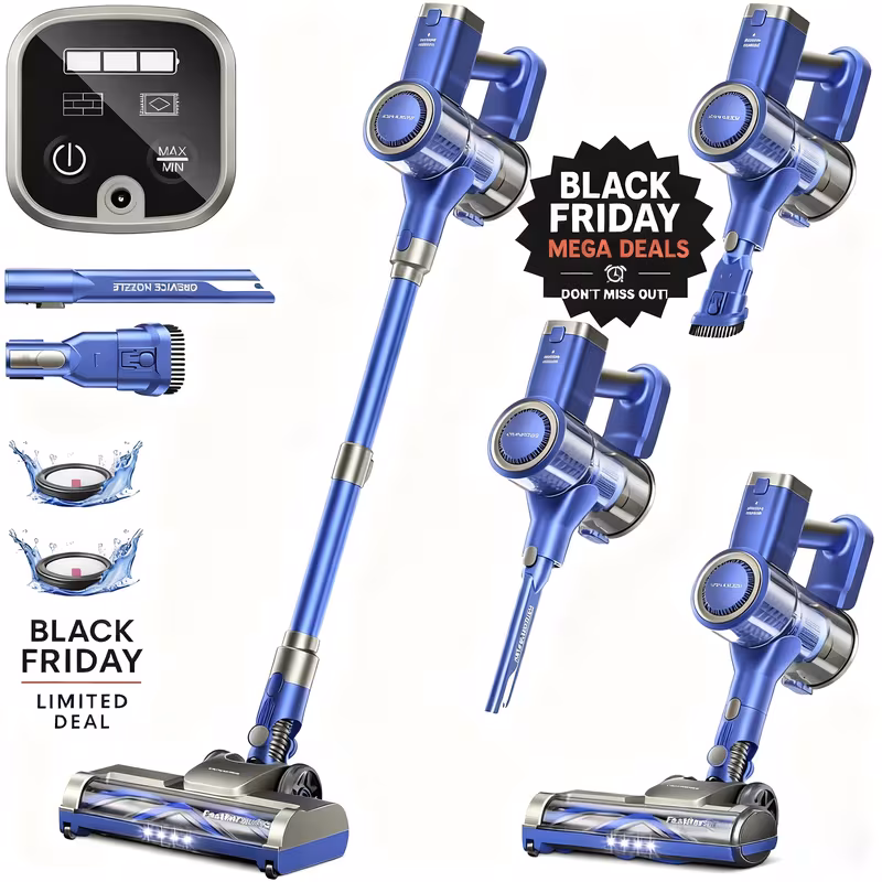 Cordless Vacuum Cleaner - 46kPa Suction, Lightweight Main Unit with Detachable Battery (Main Unit Only)