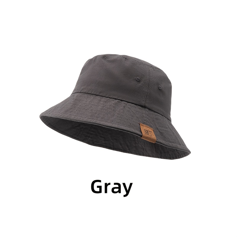 Image of 1pc Outdoor Unisex Fisherman Hat Minimalist Grey Fishing Cap Small Brim Bucket Hat High-end