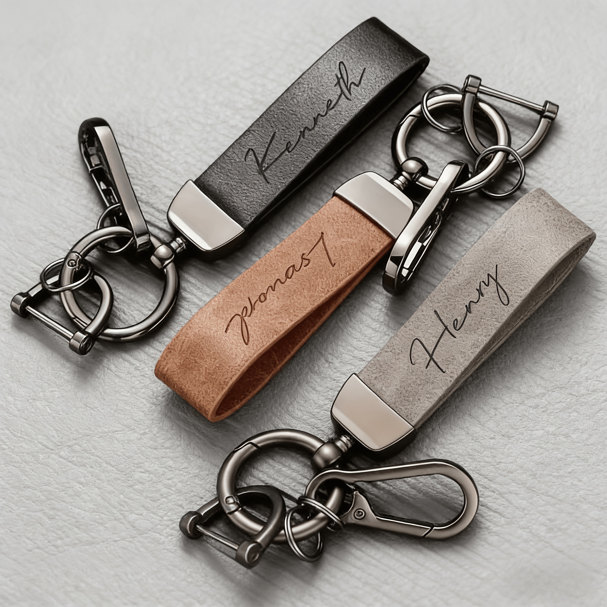 personalized laser engravable keychain compatible for name text pu leather   alloy key tag diy laser etching service ideal gift for fathers day valentines christmas vehicle accessory