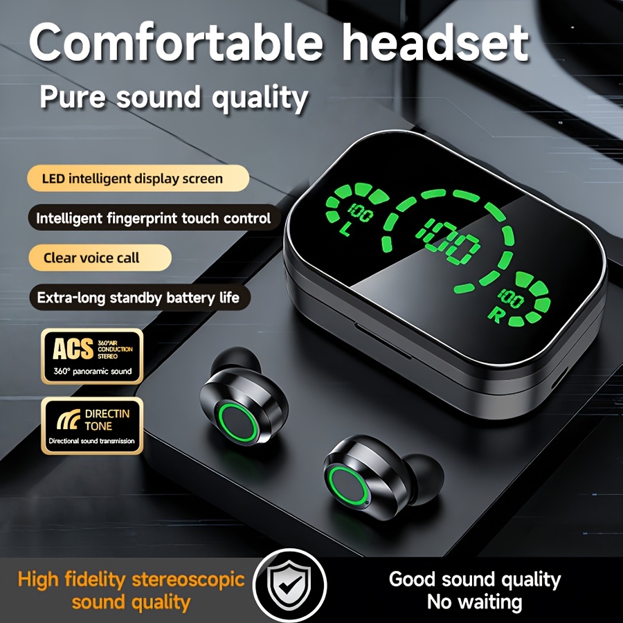 Image of New Senyang Wireless Earbuds Stereo Headset Sport Headphones Touch Control In Ear Earphones With Led Charging Case Mirror Charging Box For Halloween's Day Gift
