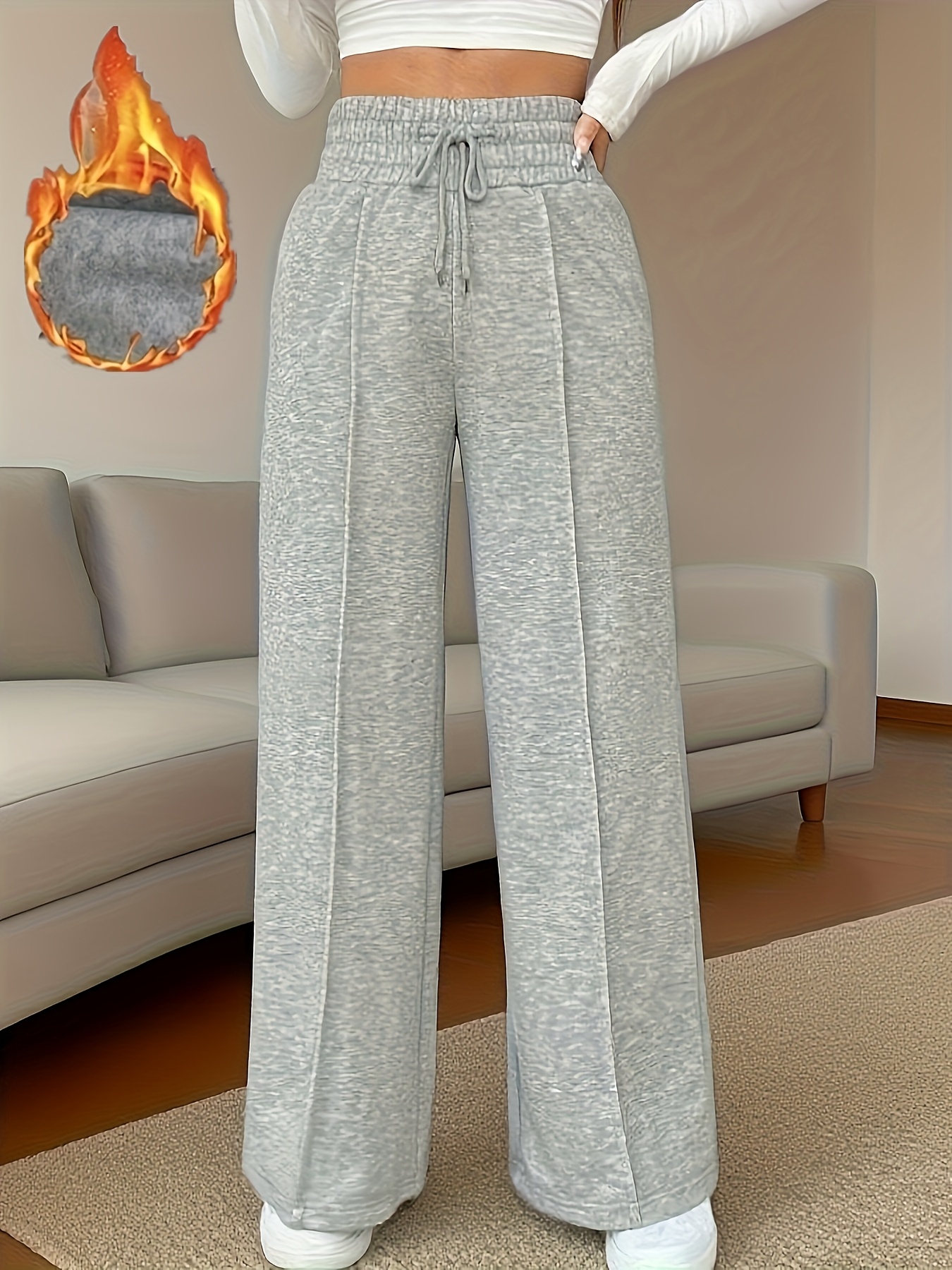 womens high waisted wide leg pants wrinkle resistant and machine washable winter trousers for casual to formal occasions comfortable casual wear loose fit suitable for autumn and winter   fashionable and versatile womens wide leg design