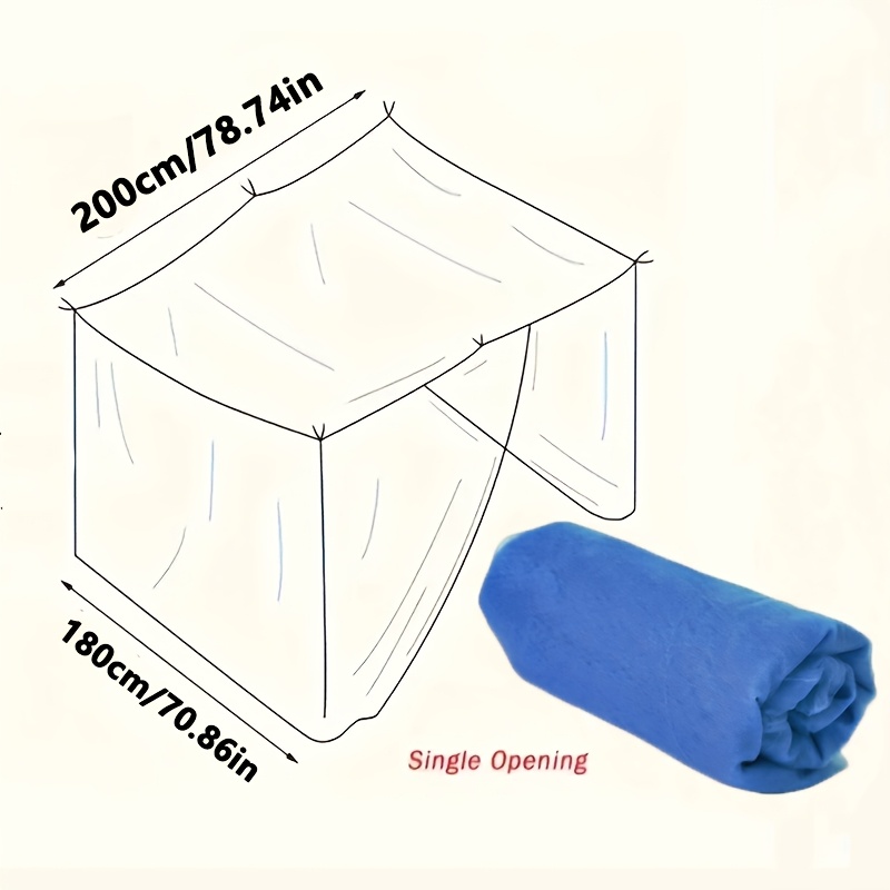 Image of 1pc Single Opening Mesh Bed Canopy, Polyester Bed Cover, Portable Summer Net For Patio, Porch, Camping, Outdoor Use, Bedroom, Dorm, Home Decor, Quiet And Comfortable