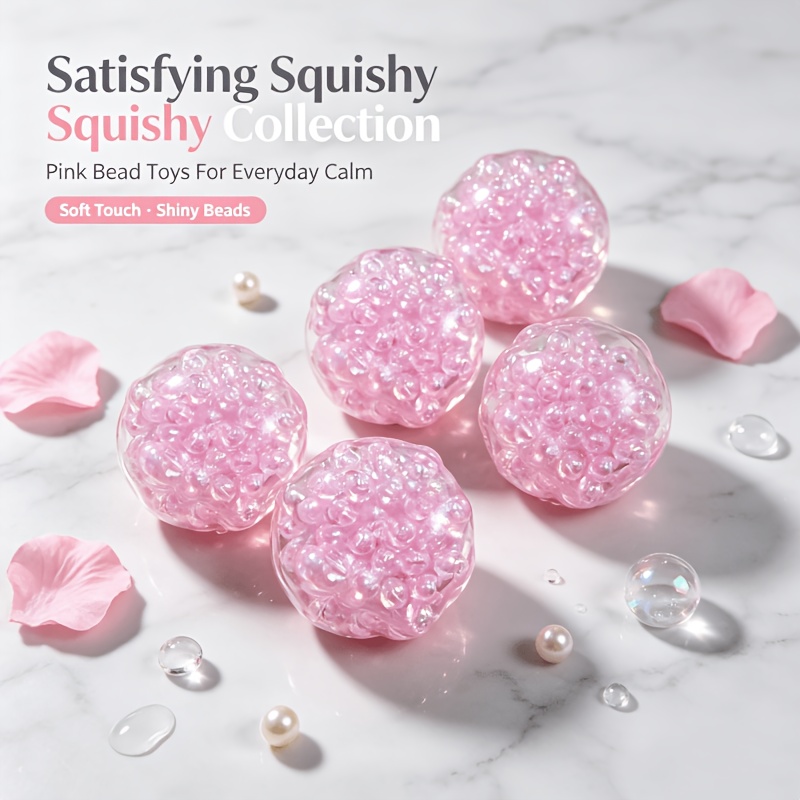 Image of Cute Pink Bead Ball, , Portable Office Desk Decoration, Christmas, Halloween Holiday Party Gift Pack