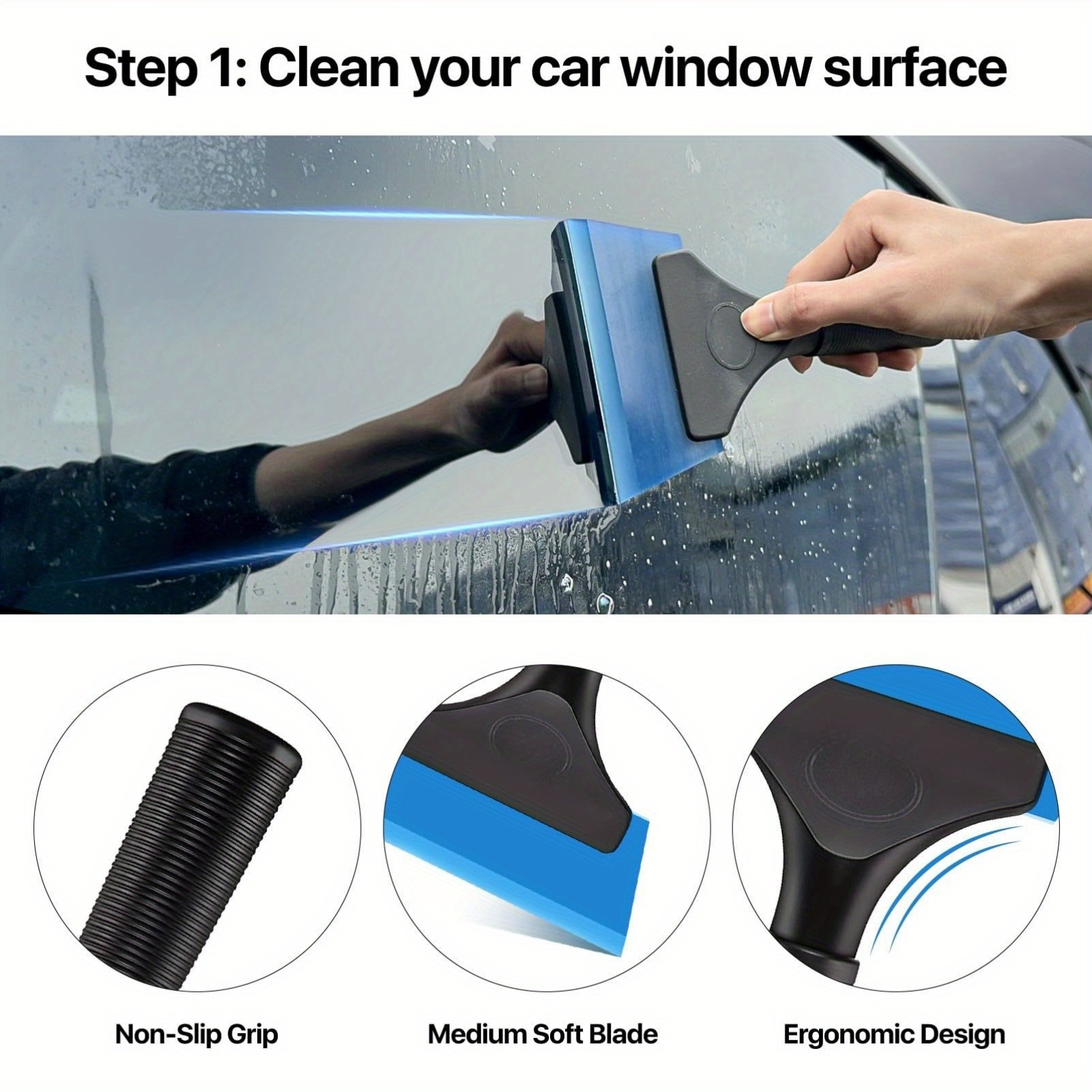 Pro Window Tint Tools Kit – Car Vinyl Wrap Application, Squeegee, Blades, Film Tools