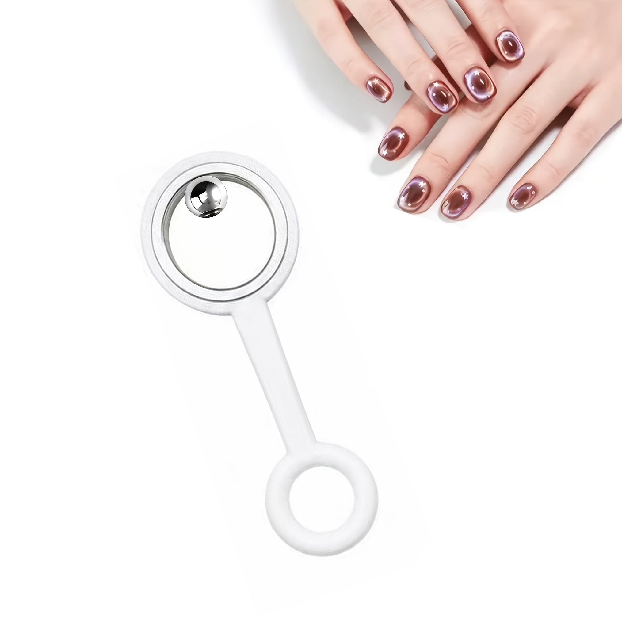 TEMU Anneau Magique pour Art des Ongles avec Poignée, Art des Ongles en Cercle pour Œil, Outils d'Art des Ongles, Outils d'Art des Ongles pour Œil,