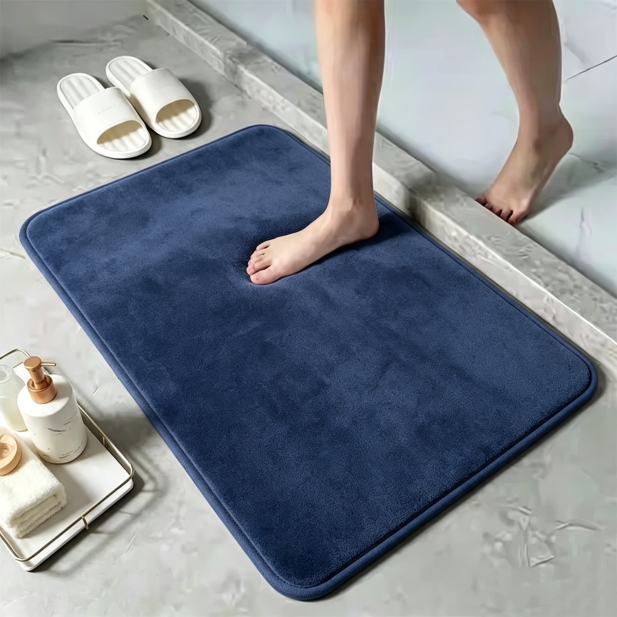 Quick-absorbing Washable Memory Foam Bath Mat, Soft and Comfortable