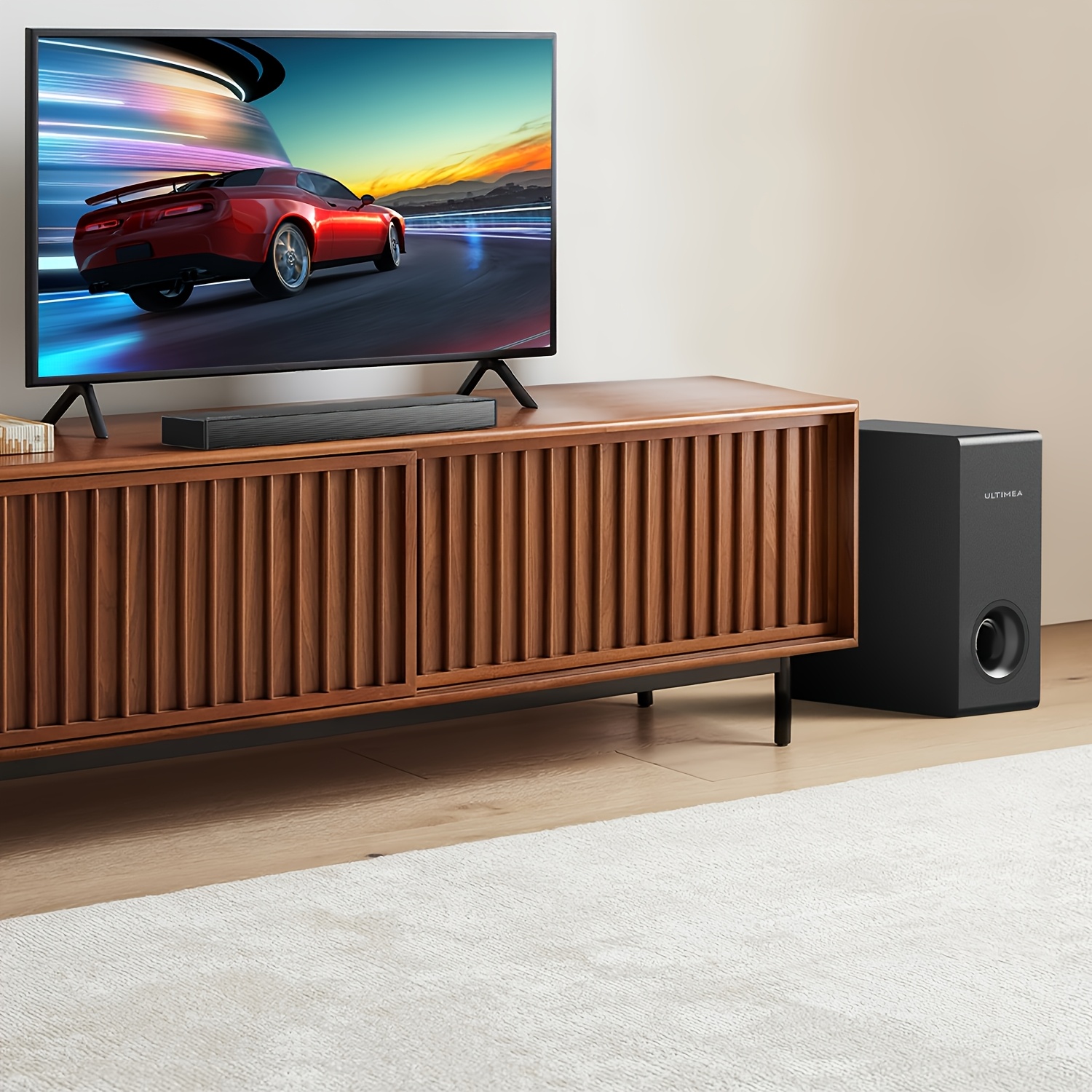Ultimea Sound Bars For Smart Tv With ,, 2.1 Soundbar For Tv With Subwoofer, 3d Surround Sound System For Tv Speakers, Boost, Power 190w, Hd , Nova S50 (renewed, Condition: Good)