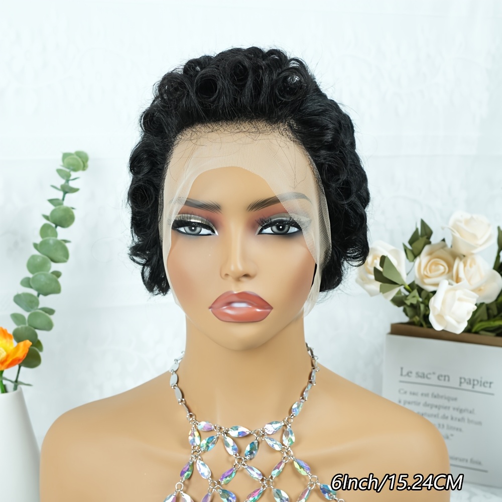 Short Curly Cut Wig Human Hair For Women Short Human Hair Cut 13x4 Transparent Lace Front Human Hair Wigs Short Wigs Natural Curly