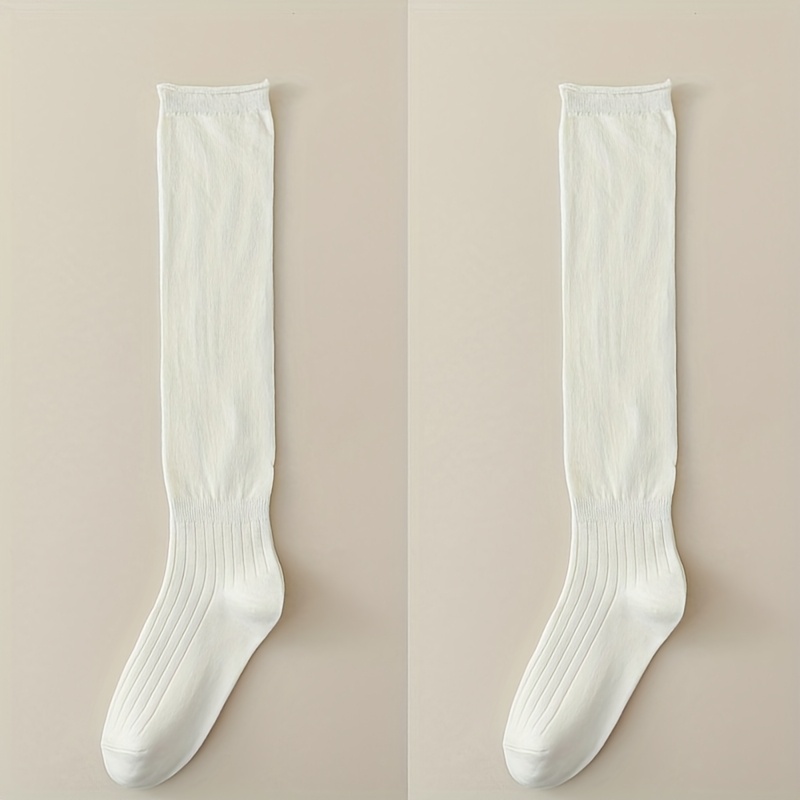 TEMU 1 Pair Of Slouchy Thigh-high Socks, Summer Thin Style, Over-the-calf Non-slip Socks For Spring And Autumn, Suitable For Wearing With Boots Or