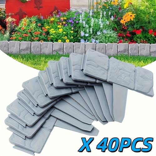 40pcs set of garden landscape fence plastic garden fence lawn autumn decoration outdoor vegetable garden partition fence decoration