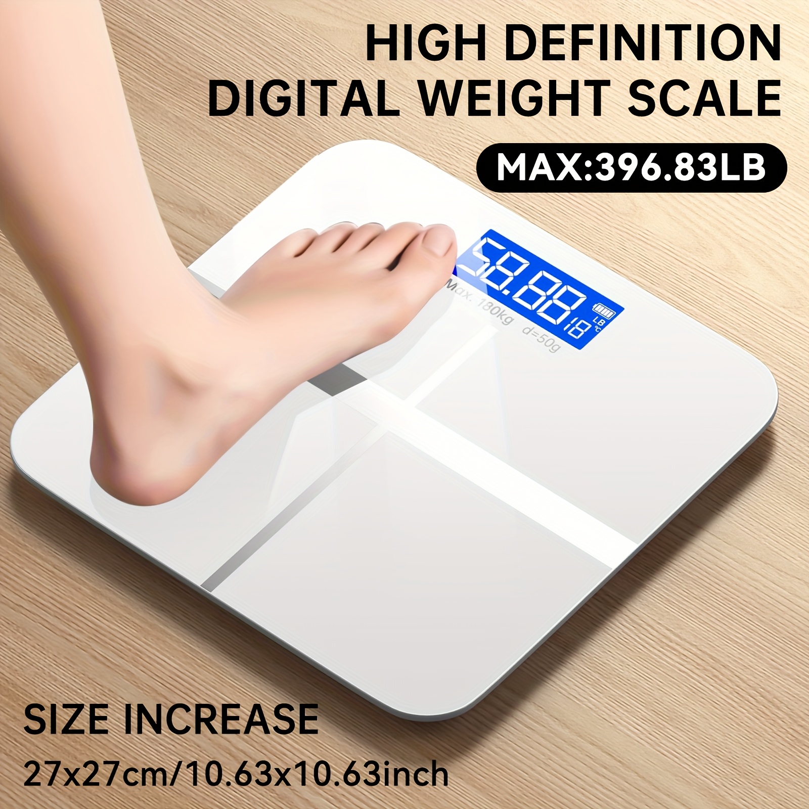 TEMU 396 Pound Weight Scale, Electronic Scale, Bathroom Scale, Personal Scale, High-precision Weight Scale, With Lcd High-definition Display And