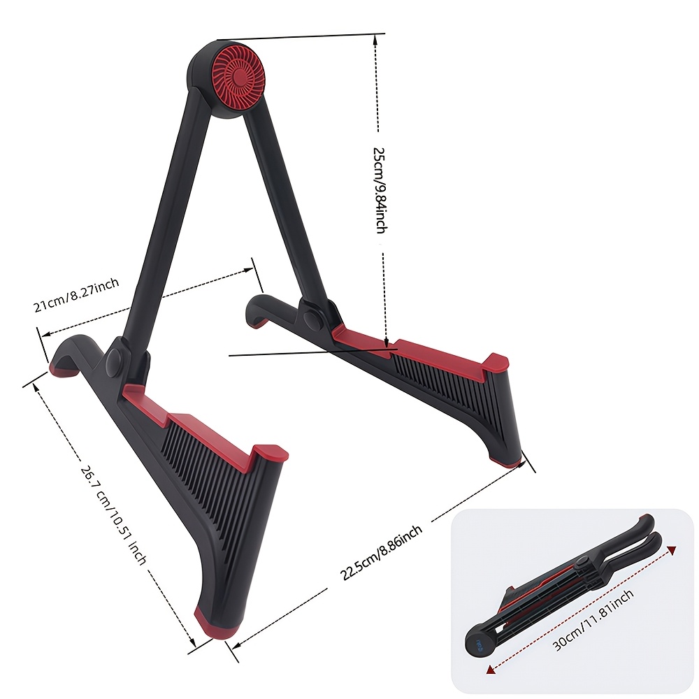 TEMU Soporte de Guitarra Plegable Ajustable Tipo A, Soporte de Piso Plegable, Adecuado para Guitarra Acústica, , Guitarra Eléctrica, , Violín, etc.,