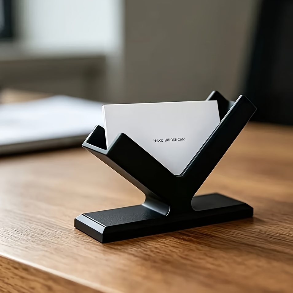TEMU 1 pièce Présentoir à cartes de visite créatif de style industriel, Support de présentation de cartes de bureau, Organisateur de bureau au design