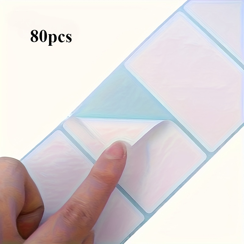 TEMU 50/80pcs White, Shockproof, And Dustproof Self-adhesive Label Roll - Large 1.97*3.15inch Rectangular Stickers With , High-quality , No Paper