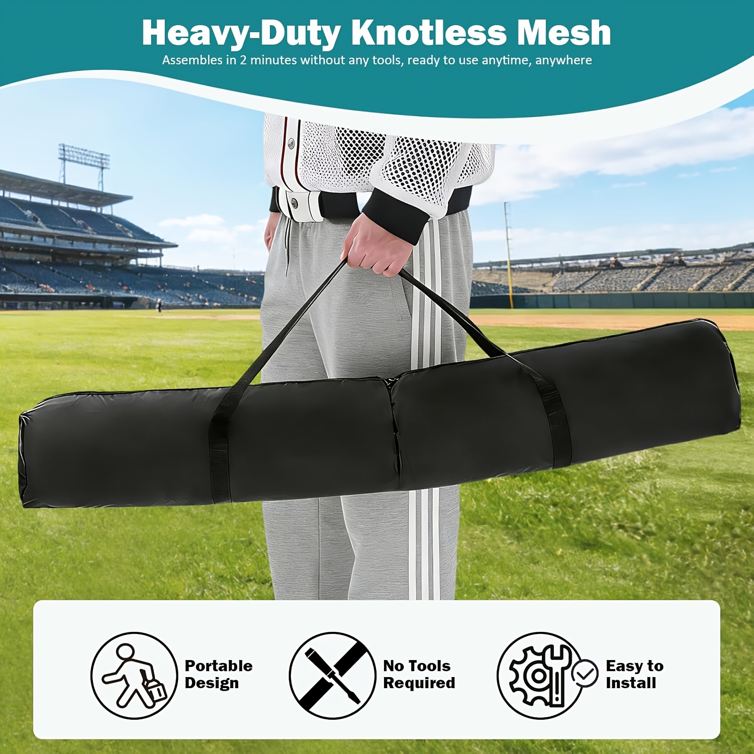 7 ft x 7 ft Baseball Softball Training Net with Arch Frame, Carry Bag, and Batting Area, Multiple Colors Available