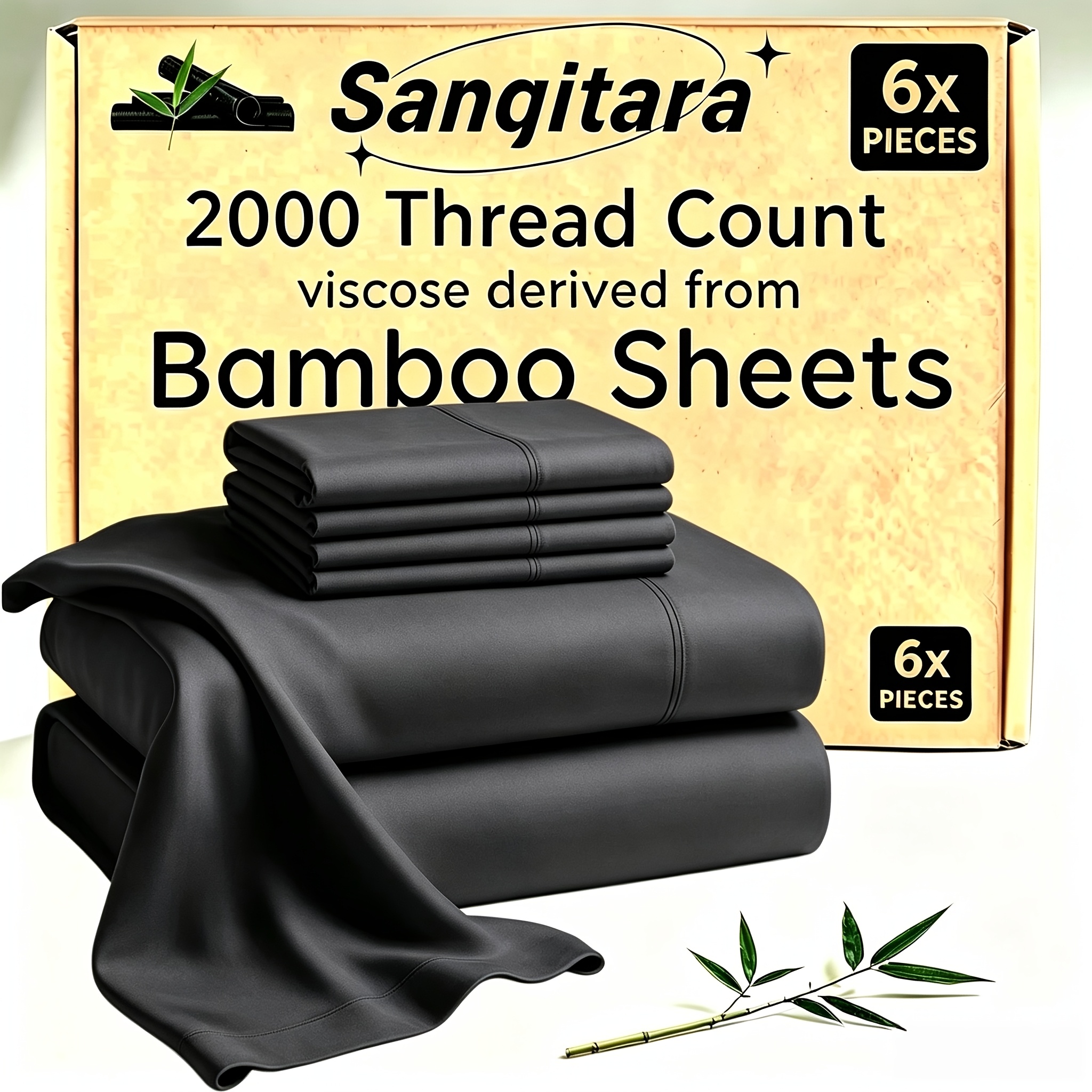 TEMU Extra Deep Pocket 10%bamboo Fiber Bed Sheet Set - Breathable Bed Sheet - Bed Sheet Set - Soft, Wrinkle-resistant, And Comfortable - Fits Extra