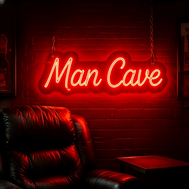 TEMU Custom Themed Led Neon Sign Wall - Usb-powered Dimmable Acrylic Suitable For Motorcycle, Cave, Industrial Decor With Lettering -