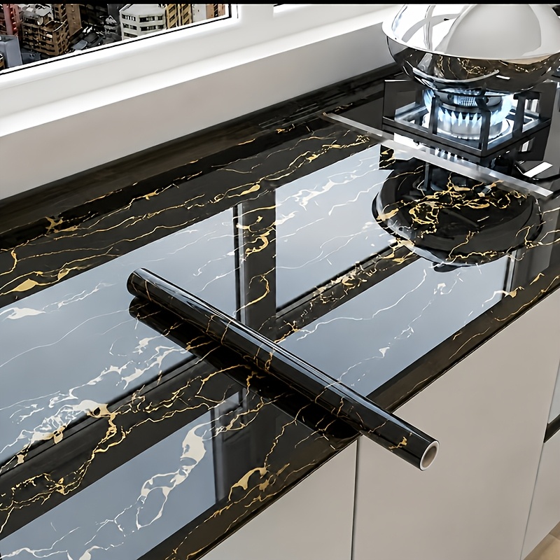 Image of Self-adhesive Marble Tile Wallpaper, 0.15mm Thick, Easy To , Seamless Matching And Effortless Installation, Suitable For Kitchen And Bathroom Wall Decoration, Used For Bathroom Walls