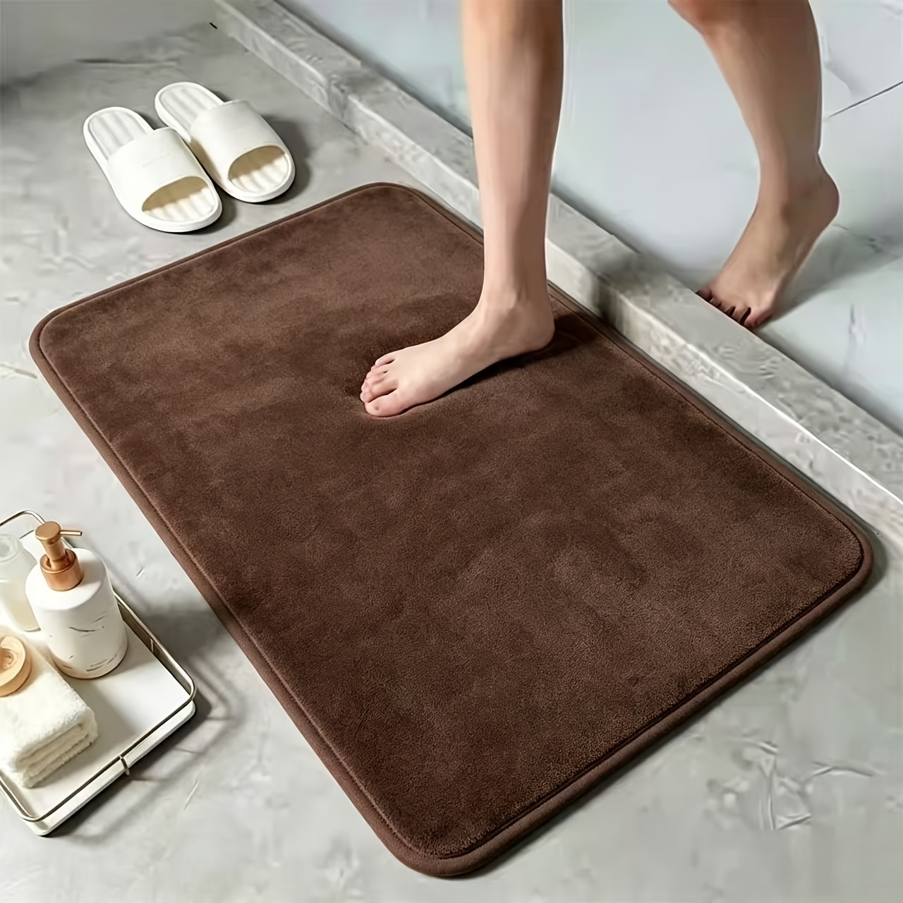 Quick-absorbing Washable Memory Foam Bath Mat, Soft and Comfortable