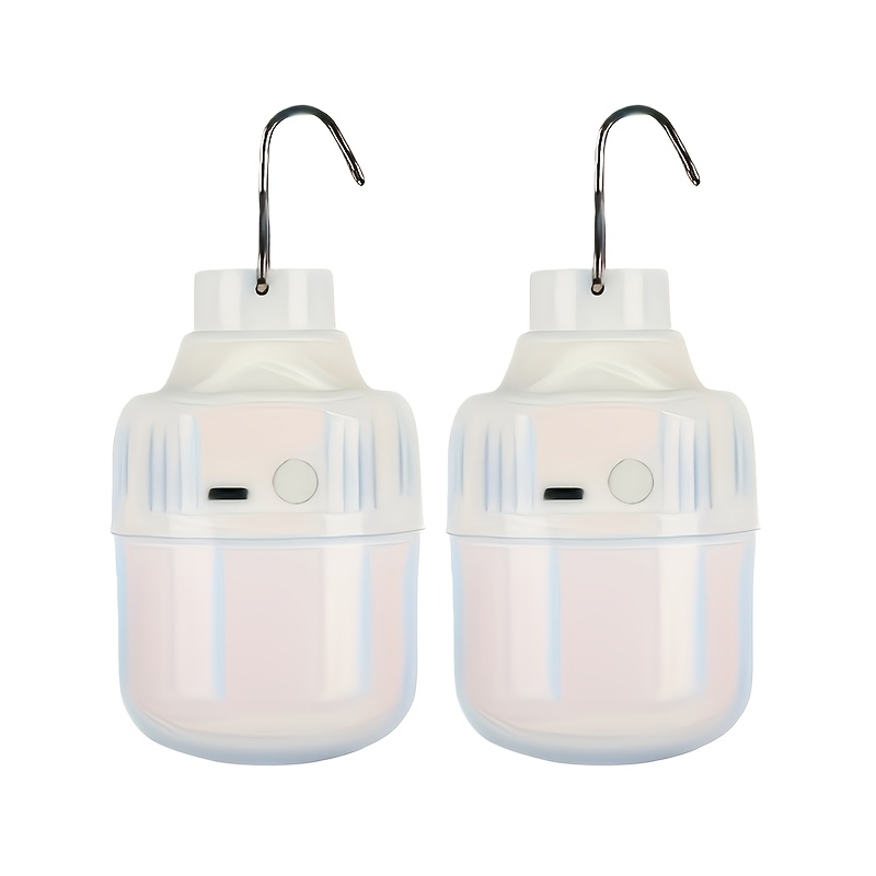 TEMU Lihangstar 2pcs Camping Handheld Lantern, Portable Led Camping Light Bulb, Usb Rechargeable, 3 Lighting Modes, Perfect For Tent Hanging, Outdoor