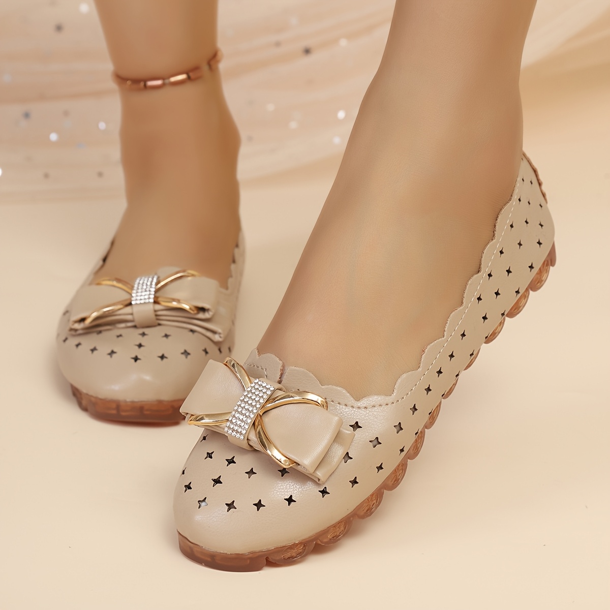 TEMU Zapatos planos de trabajo sin cordones para mujer, estilo , tallas grandes, punta redonda con , gruesa transpirable, mocasines cómodos para