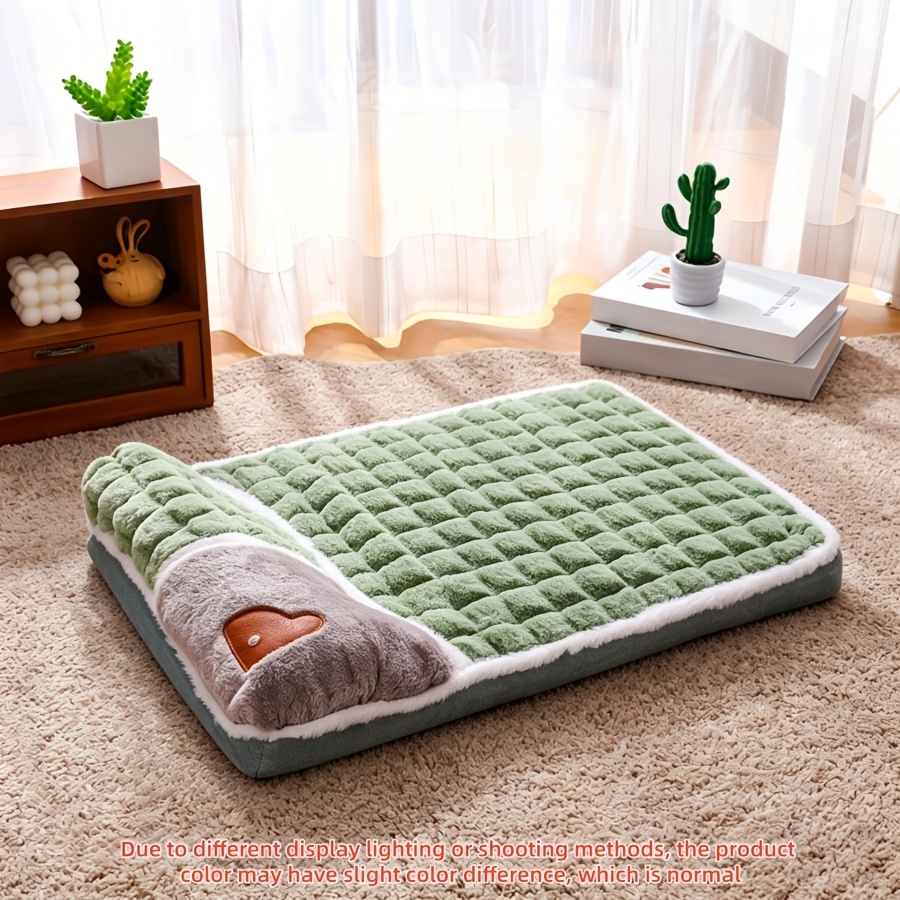 TEMU 1pc Orthopedic Foam Dog Bed For Medium And Large Cats And Dogs, Xl Striped Plaid L Dog Bed With Cushion, Washable Dog Bed Sofa Pet Bed With