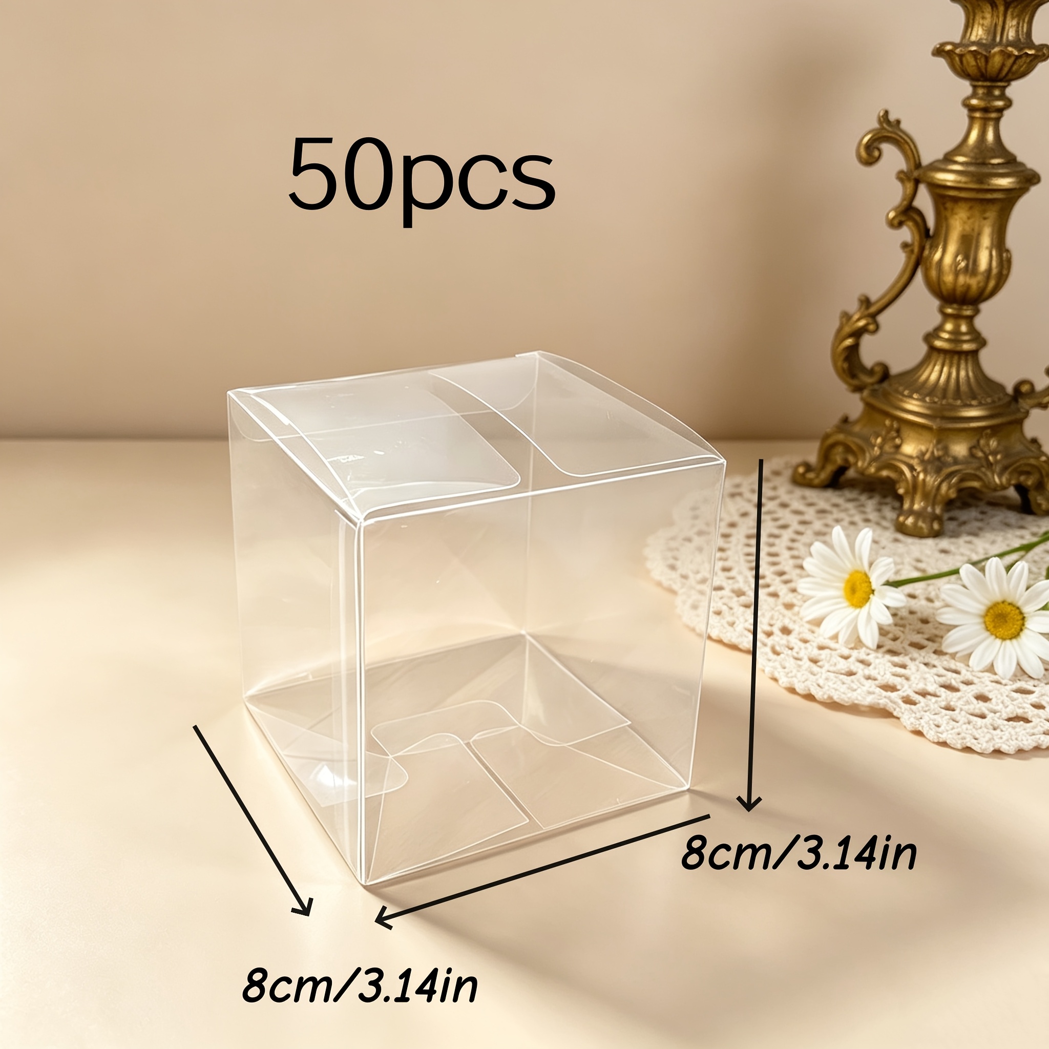 gift 50pcs transparent pvc decorative gift boxes plastic