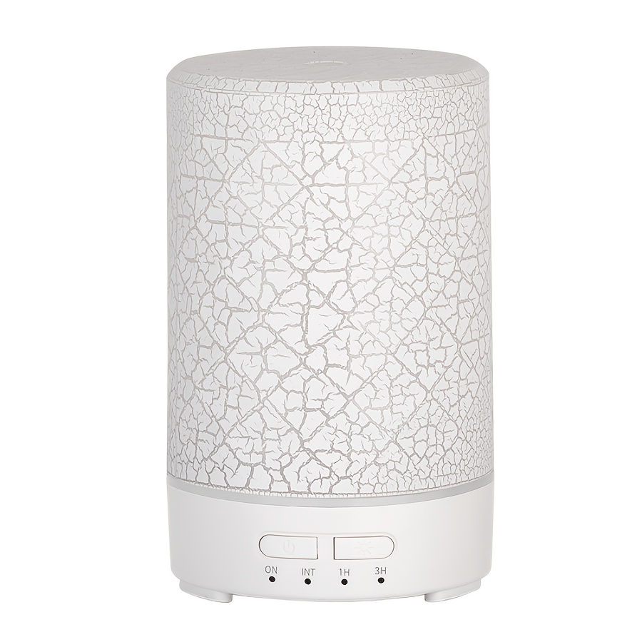 TEMU 1pc 150ml Humidifier, Cracked Appearance Design, Small Diffuser With 7 Adjustable Glow Colors (white, Pale Wood Grain, Dark Wood Grain),