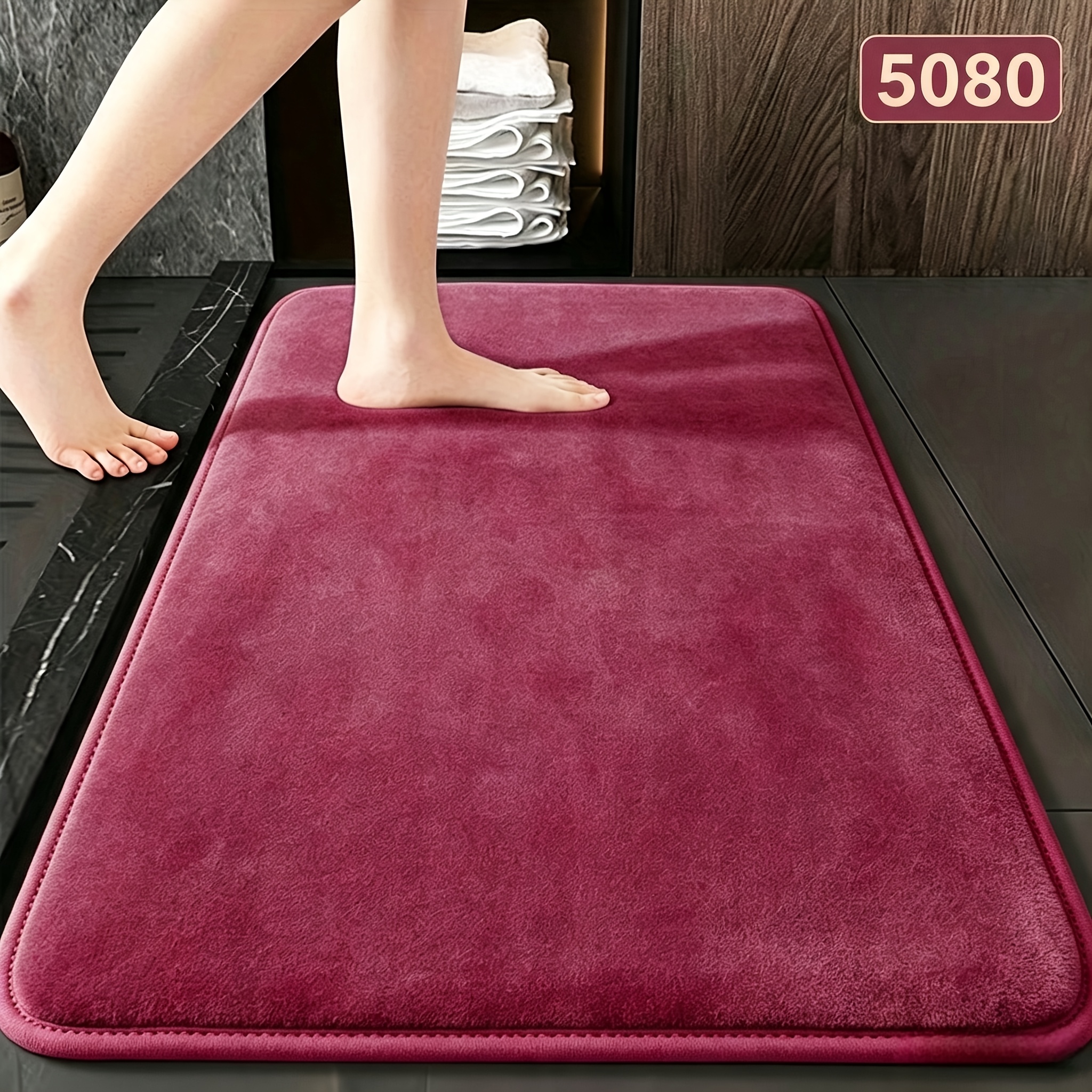 Quick-absorbing Washable Memory Foam Bath Mat, Soft and Comfortable