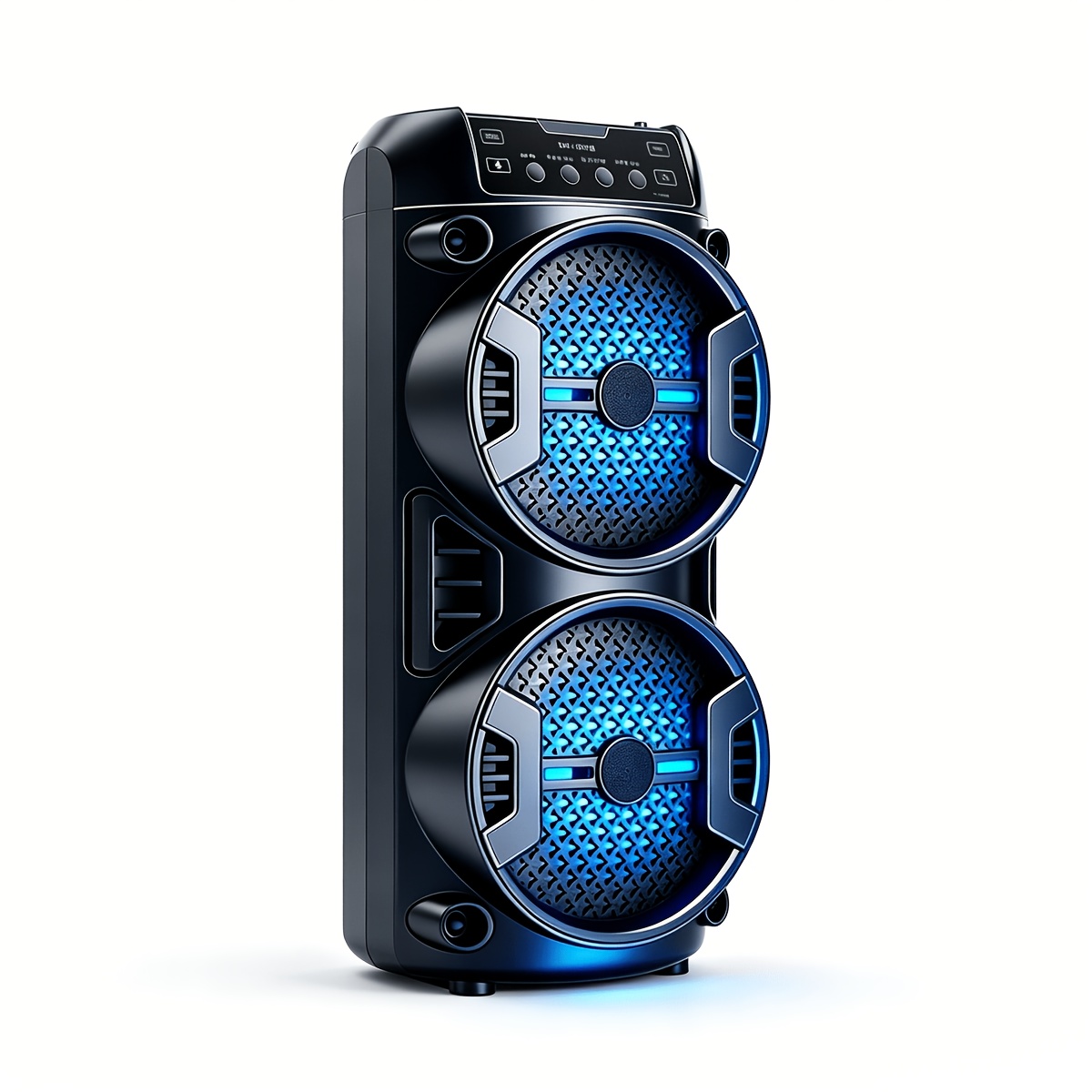TEMU 8000w Portable Bluetooth Speaker System, Portable Subwoofer With 1200mah Battery And Rgb Ambient Lighting, Supports Fm/tws, Tf Card, Usb Type-c,