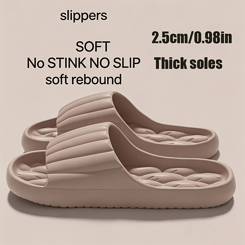 Image of Eva Soft-bottom Pillow Slide, Quick-drying Non-slip Family Shower Slide, Lightweight Beach Slide, Women Shoes