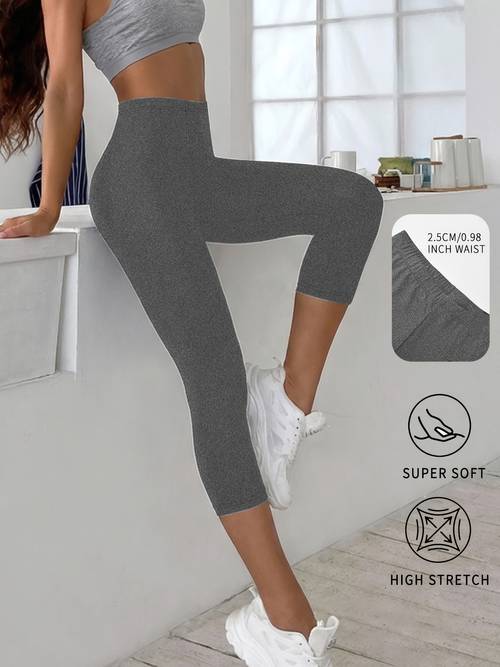 pantaloni de pijama capri pentru femei, și elastici - îmbrăcăminte de lungă, opacă, potrivită pentru vară, spălabilă în mașină, pantaloni de ne-transparenți, culoare solidă, îmbrăcăminte de elastică