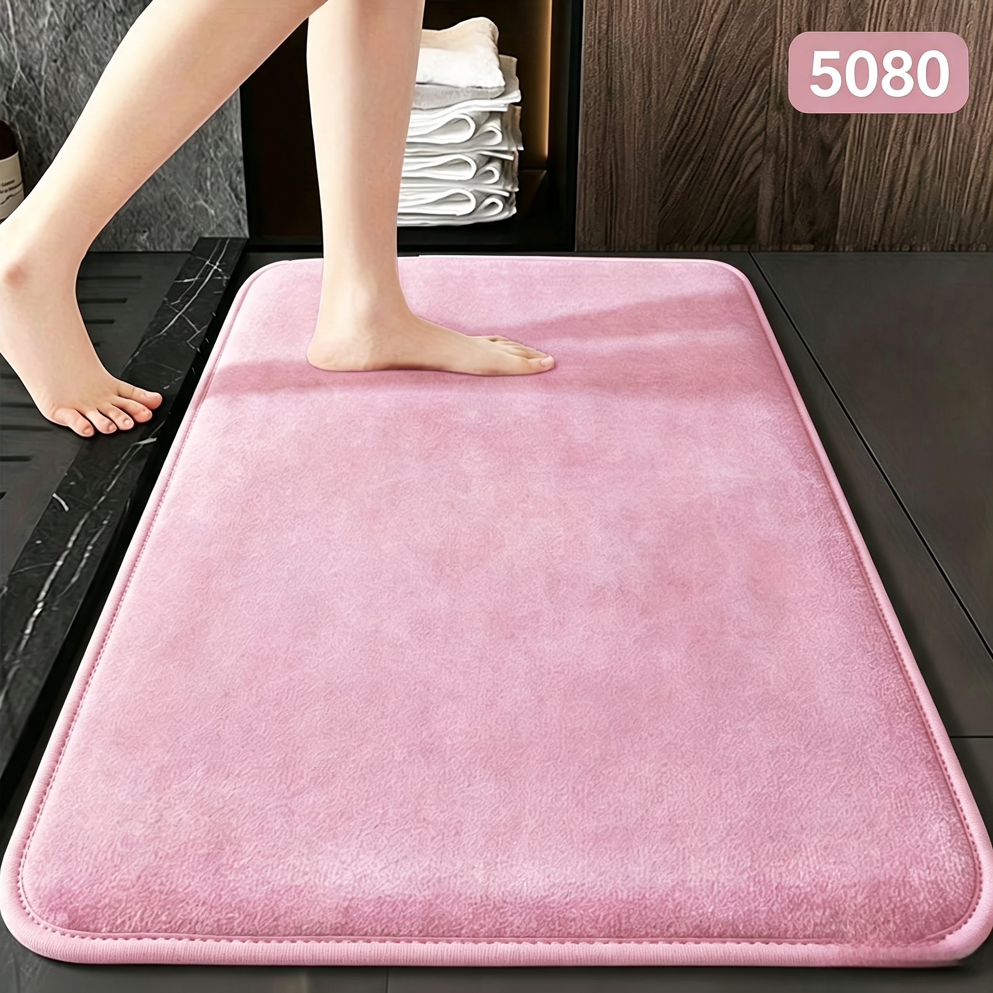 Quick-absorbing Washable Memory Foam Bath Mat, Soft and Comfortable