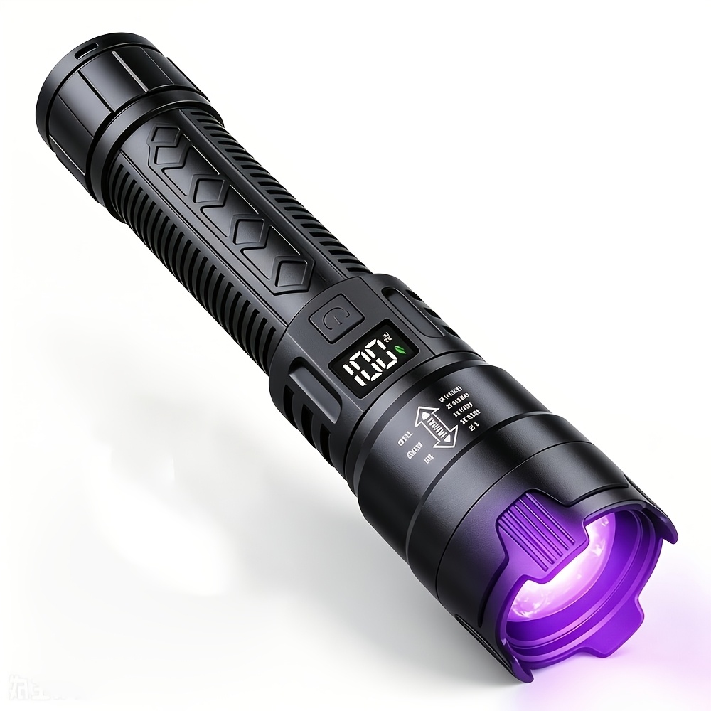 TEMU Lampe UV 395nm, IP44, détecteur d'urine d'animaux, lampe à spécifiquement pour l'urine de chat et de chien, détecteur d'infection fongique, UV