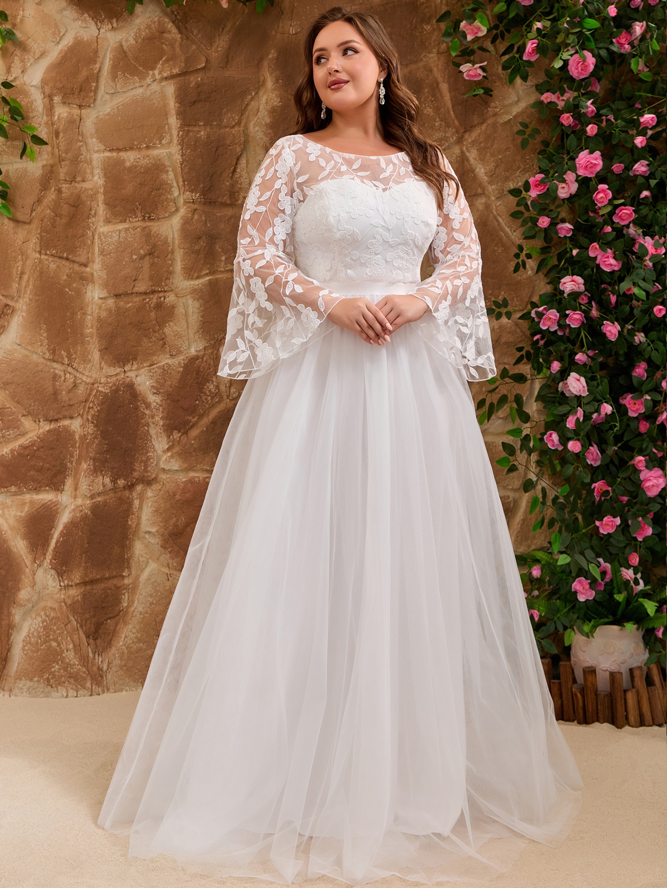 engagement party dress for bride plus size Berylove Women Maxi Mother Dress Plus Size Black V Neck Half Sleeves  Embroidered Wedding Party Guest Dress