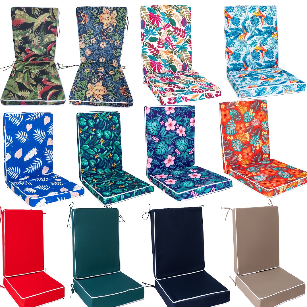 home high back dining cushion cleaning towels with straps replacement high quality fade resistant compatible chair seating back support heavy duty   foam double seat pad for patio furniture indoor outdoor rocking stool desk office gift